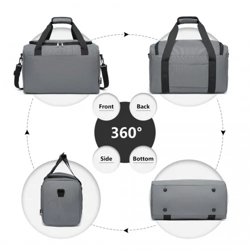 Kono Structured Travel Duffle Bag - Grey | Premium Quality, Water Resistant, Spacious & Versatile