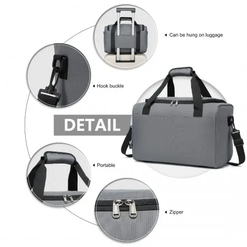 Kono Structured Travel Duffle Bag - Grey | Premium Quality, Water Resistant, Spacious & Versatile