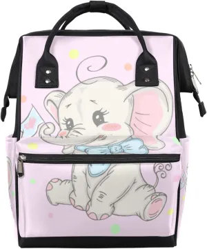 Lovely Baby Elephant Diaper Bag Backpack Multi-Function Organizer Large Capacity Waterproof Nappy Bags for Mom Dad Women Men