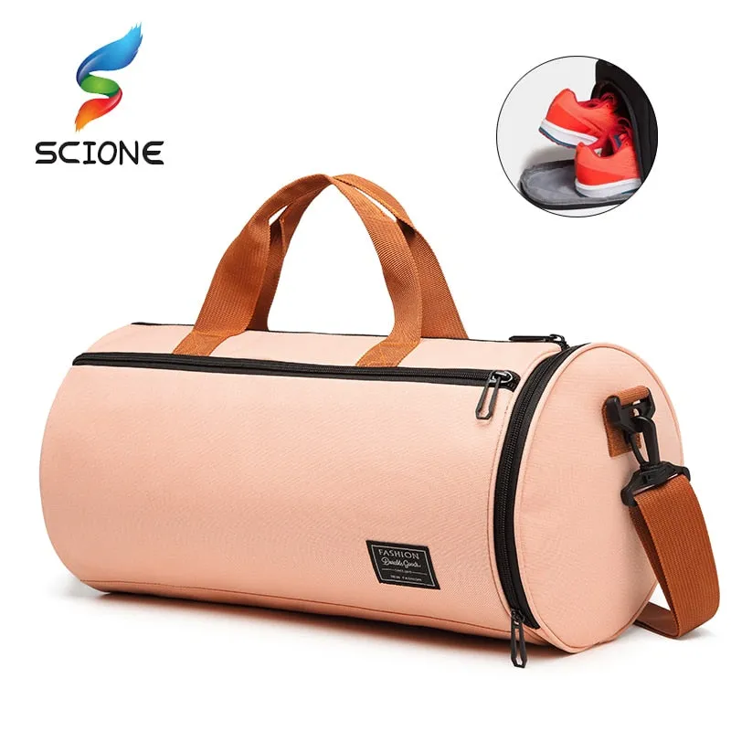 Scione 2019 Women Yoga Gym Bag Sport Fashion Pink Wet Dry Separation Waterproof Diagonal Fitness Bag 4 Color