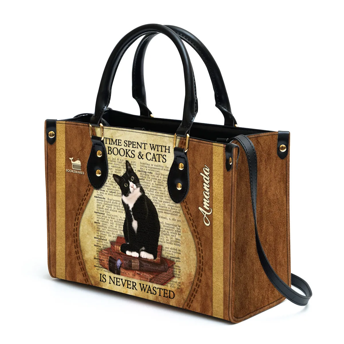 Time Spent With Books And Cats Is Never Wasted Book Lovers Gift LHB02