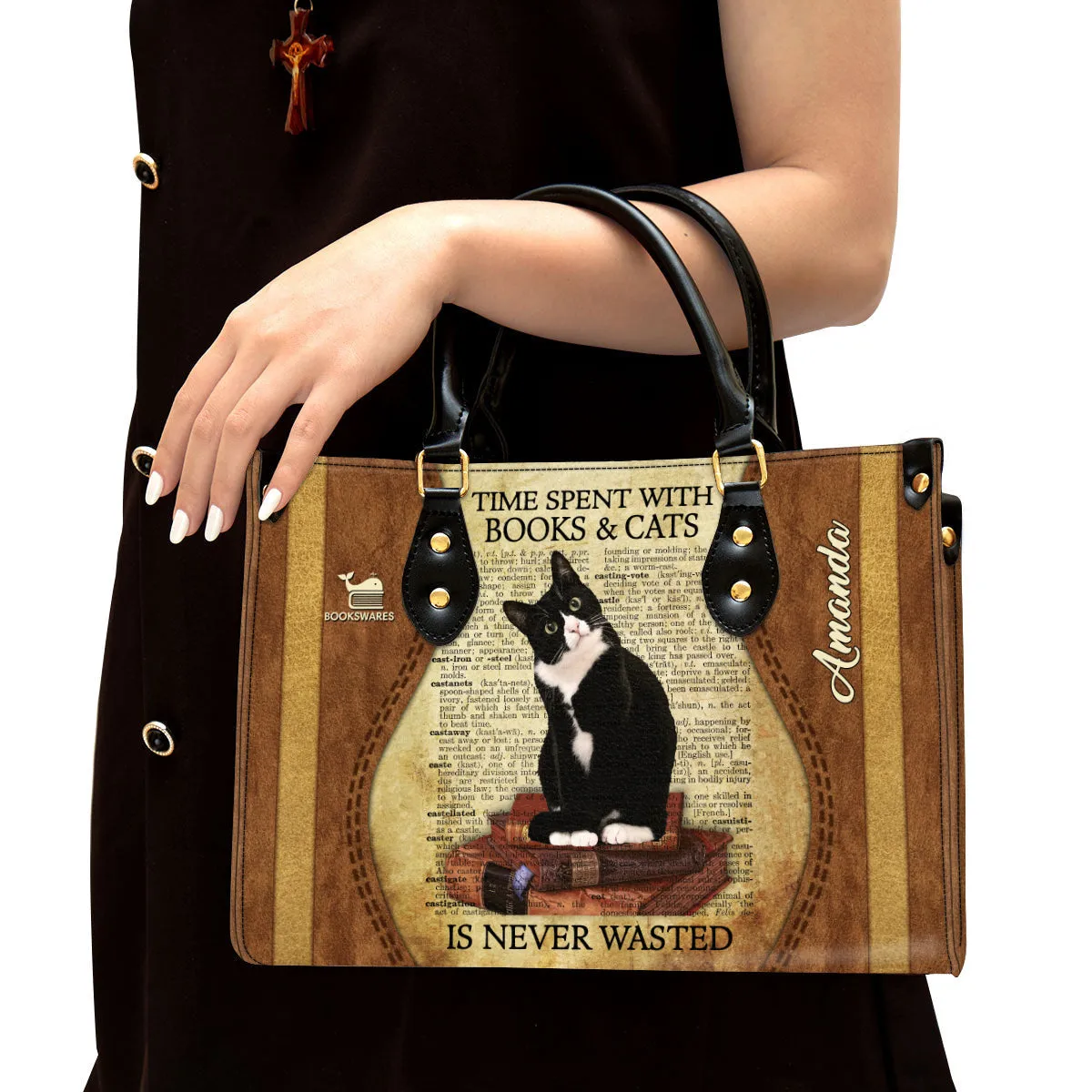 Time Spent With Books And Cats Is Never Wasted Book Lovers Gift LHB02