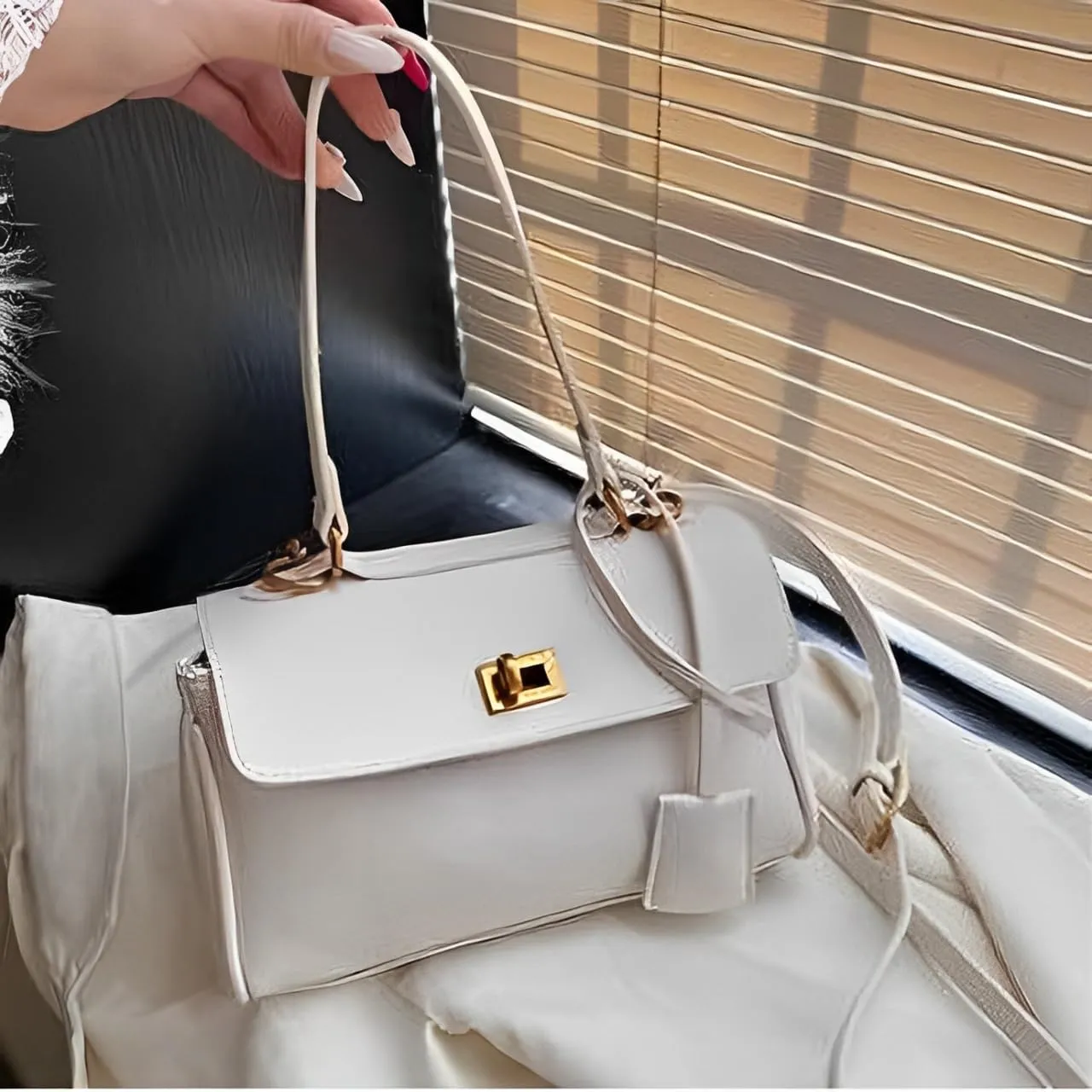 Women's Commuter Handbags Retro Shoulder Bags Adjustable Large Capacity Crossbody Bag Locking Purses